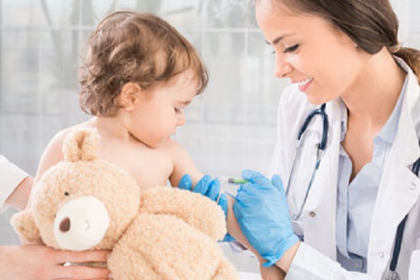 Baby receiving a vaccine