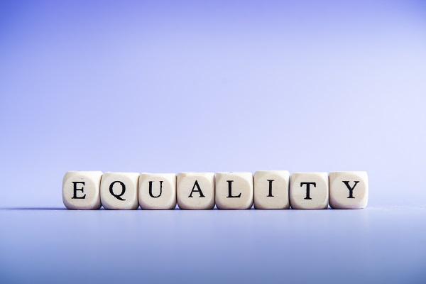 Blocks spelling out the word equality